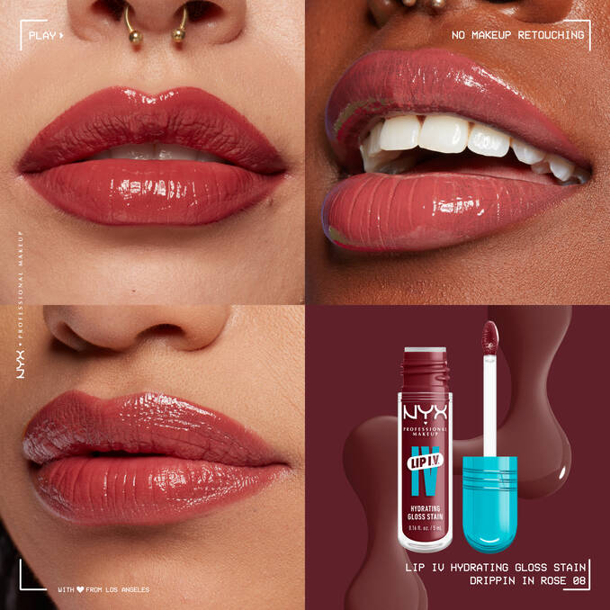 NYX Professional Makeup Lip IV teinte 08 Drippin' in Rose – swatch