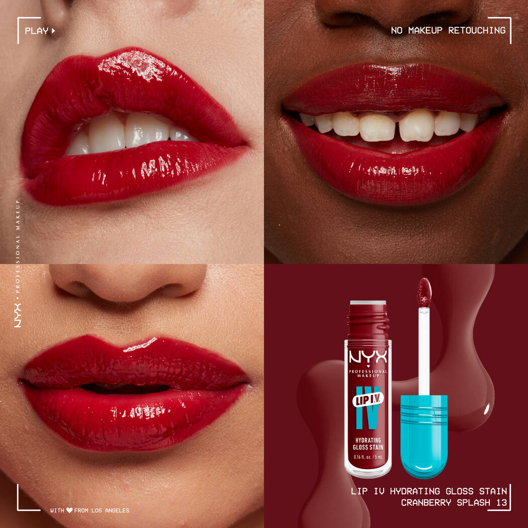 NYX Professional Makeup Lip IV teinte 13 Cranberry Splash – swatch