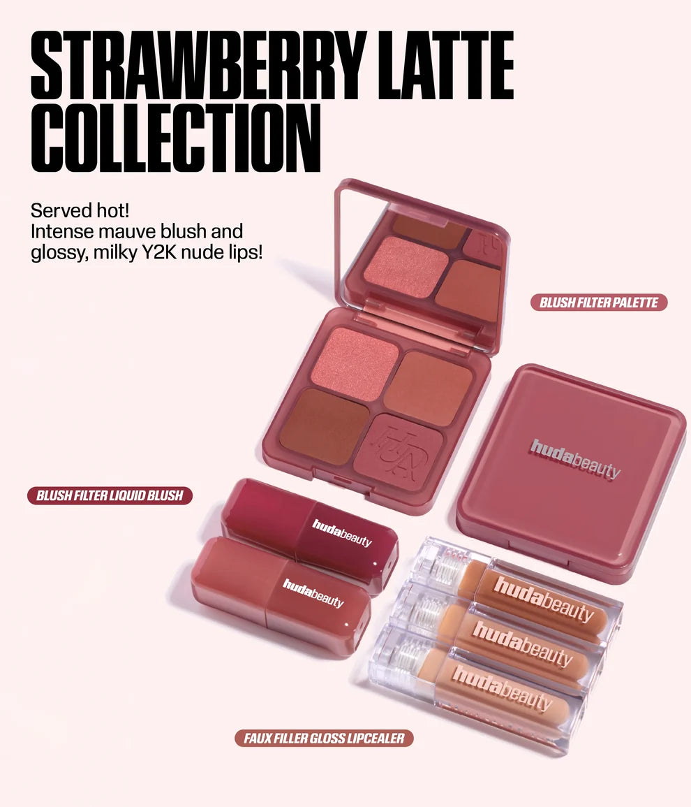 Huda Beauty BLUSH FILTER BLURRING BLUSHLIGHTERS PALETTE ref:Strawberry Latte