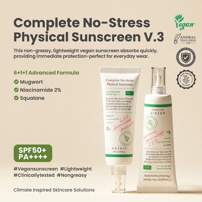 AXIS-Y - Complete No-Stress Physical Sunscreen (V3) OTC Version - Crème solaire physique