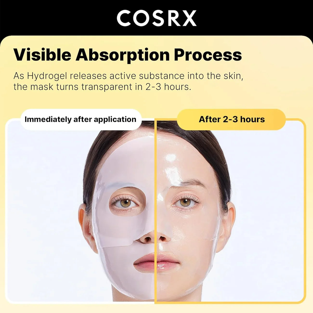 COSRX - Advanced Snail Mucin Glass Glow Hydrogel Mask Pack de 3 – Masque éclat et réparateur